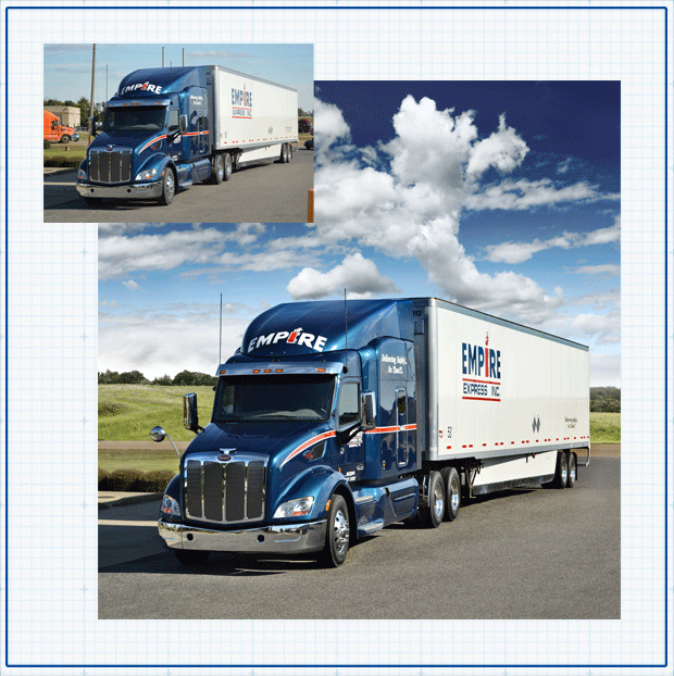 Photoshop retouching of Empire Express Truck image