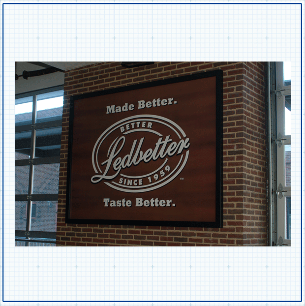 Sign designed for FedEx Forum diner sponsored by Ledbetter Meats